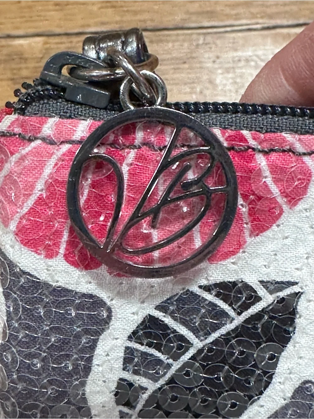 Vera Bradley cherry blossom wristlet bling‎ sequins